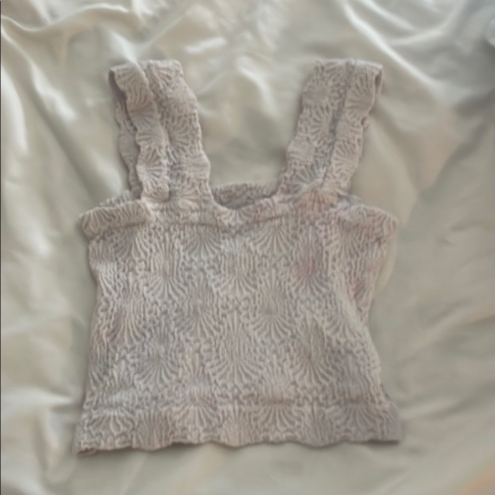 Textured Cream Sleeveless Top